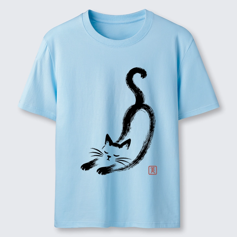 Tokyo-Tiger Soft Ink Stretch Cat Oriental Brush Art Classic T-Shirt