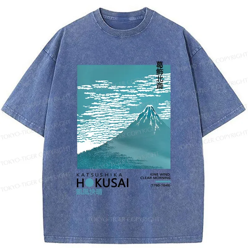 Tokyo-Tiger Retro Mount Fuji Washed T-Shirt