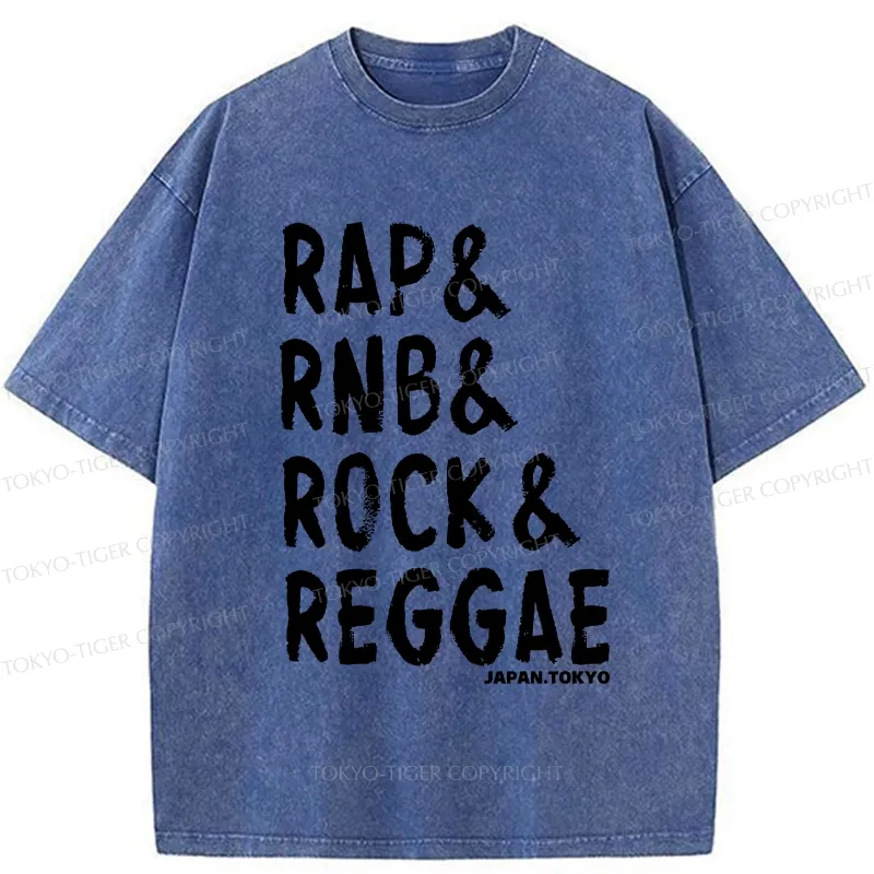 Tokyo-Tiger Music Genre Washed T-Shirt