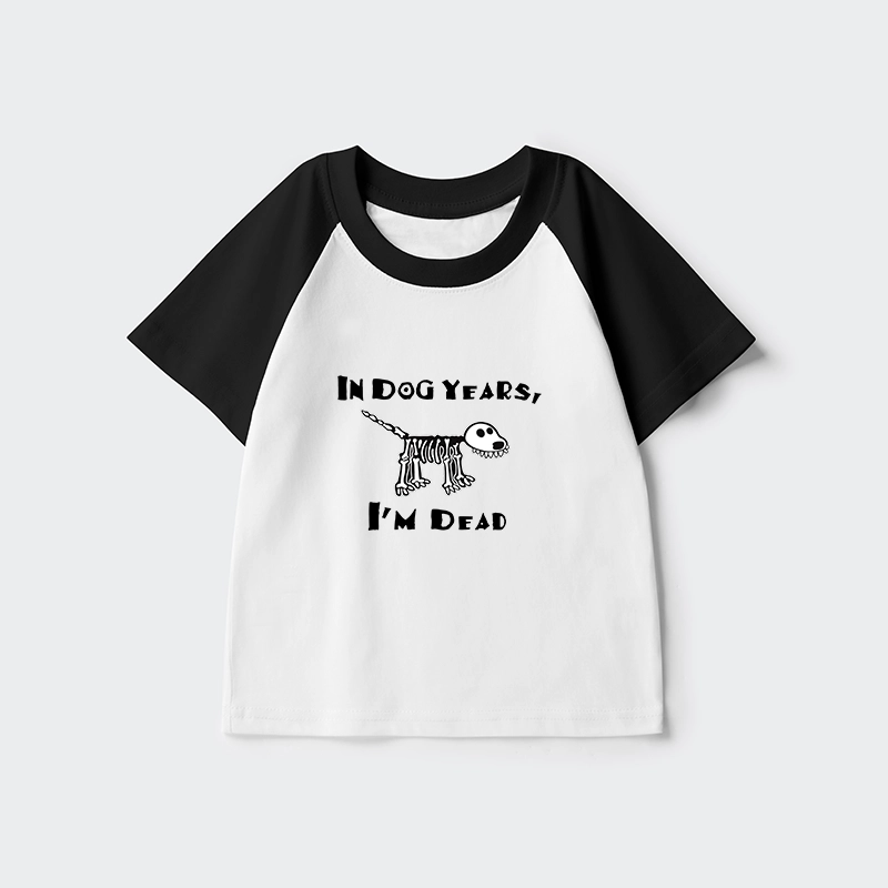 Tokyo-Tiger Funny Meme Old Dog Dead In Dog Years Vibe Kids Raglan T-shirt