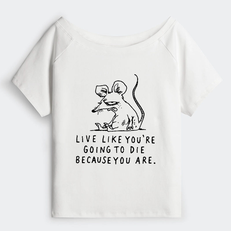 Tokyo-Tiger Funny Meme Sarcastic Rat Life Truth Off Shoulder T-Shirt