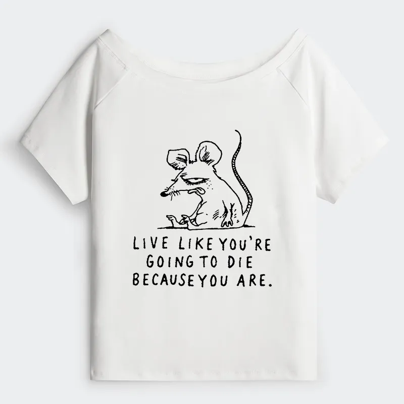 Tokyo-Tiger Funny Meme Sarcastic Rat Life Truth Off Shoulder T-Shirt