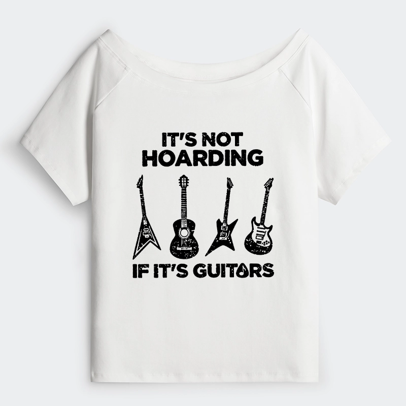 Tokyo-Tiger Music Lover Guitar Hoarding Joke Off Shoulder T-Shirt