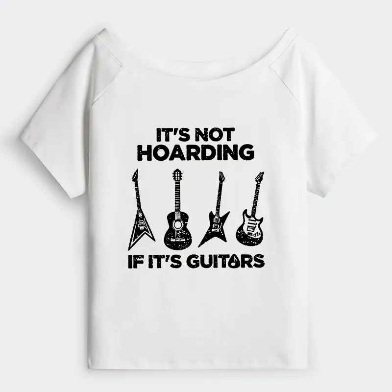 Tokyo-Tiger Music Lover Guitar Hoarding Joke Off Shoulder T-Shirt