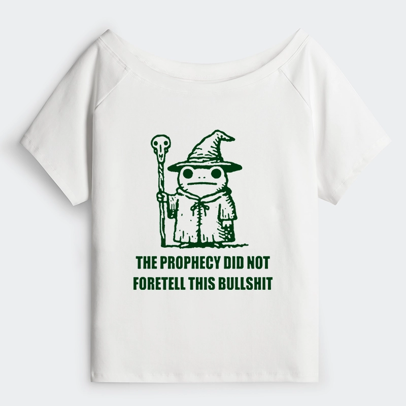 Tokyo-Tiger Funny Meme Wizard Frog Weird Prophecy Off Shoulder T-Shirt