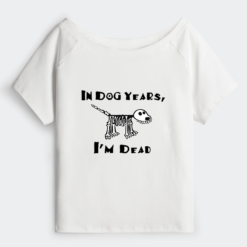 Tokyo-Tiger Funny Meme Old Dog Dead In Dog Years Vibe Off Shoulder T-Shirt