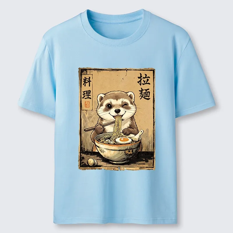 Tokyo-Tiger Ferret Eating Hot Ramen Classic T-Shirt