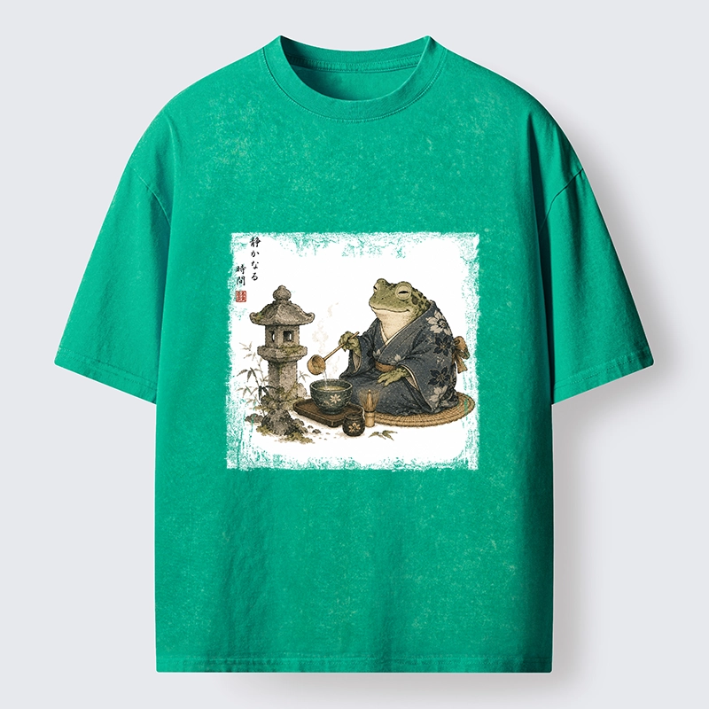 Tokyo-Tiger Calm Tea Frog Washed T-Shirt