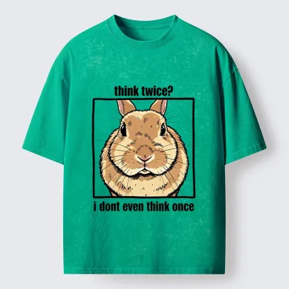 Tokyo-Tiger Funny Carefree Rabbit Meme Washed T-Shirt