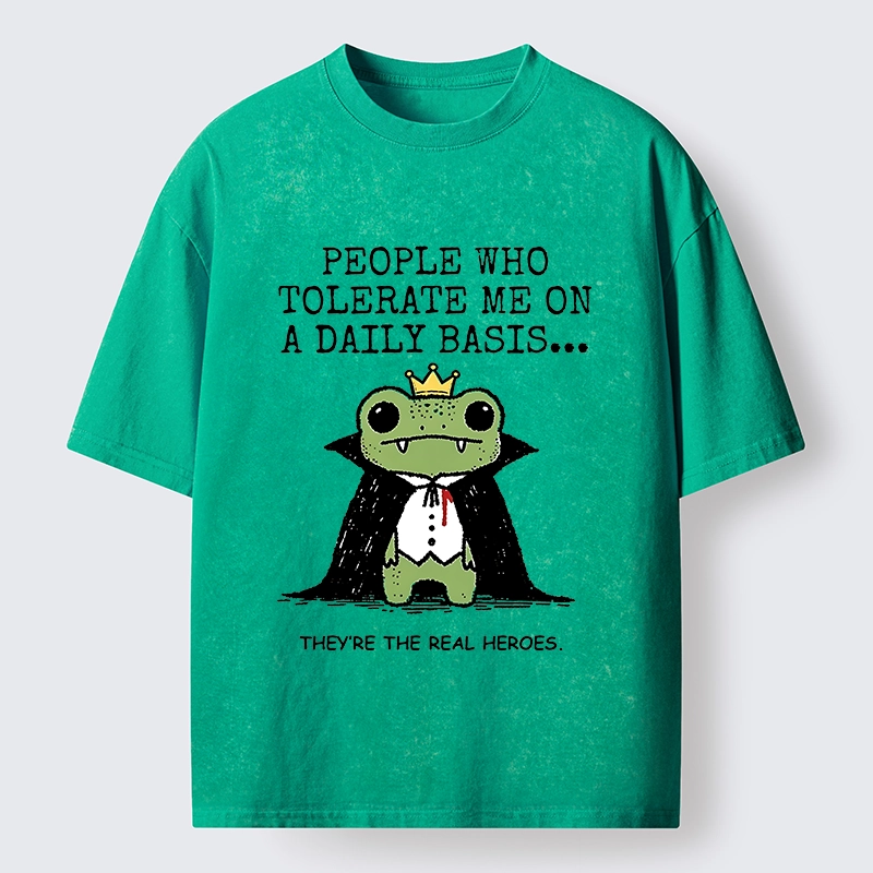 Tokyo-Tiger Funny Meme Vampire Frog Washed T-Shirt