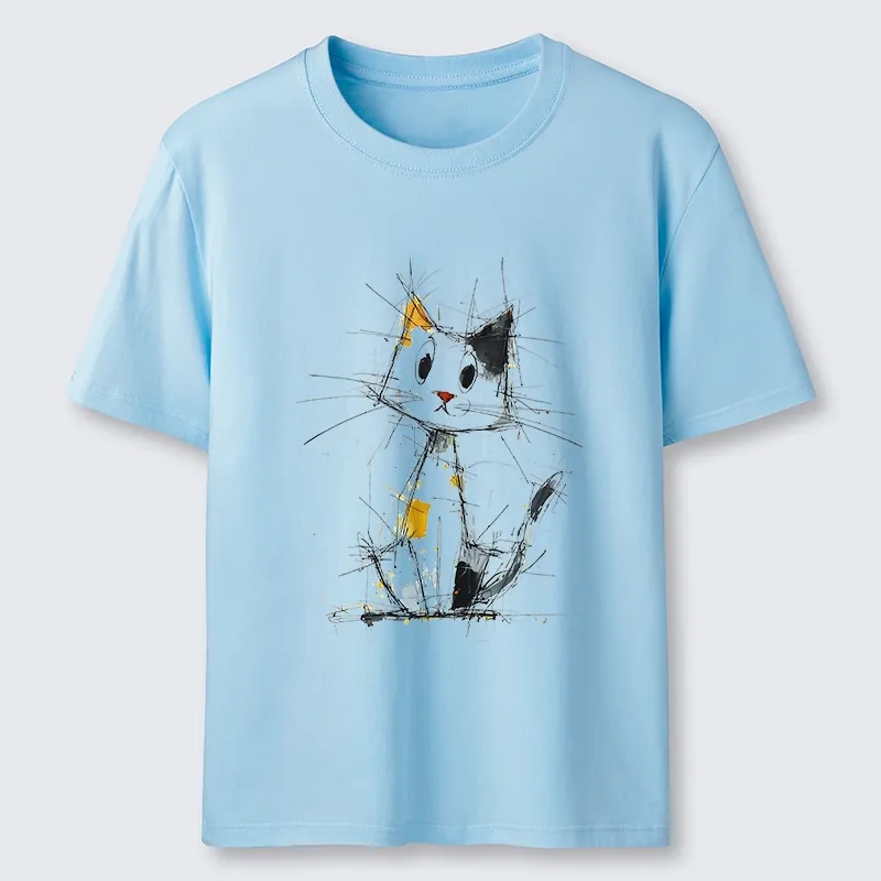 Tokyo-Tiger Minimal Splash Ink Cute Cat Classic T-Shirt