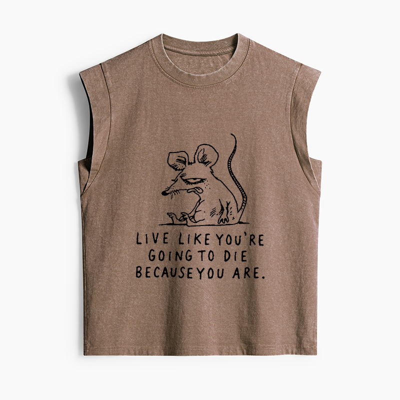 Tokyo-Tiger Funny Meme Sarcastic Rat Life Truth Women's Washed Tank Tops
