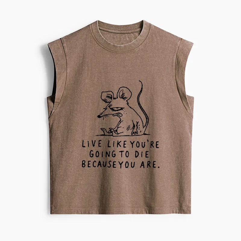 Tokyo-Tiger Funny Meme Sarcastic Rat Life Truth Women's Washed Tank Tops