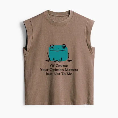 Tokyo-Tiger Cool Frog Unbothered By Others Opinions Women's Washed Tank Tops