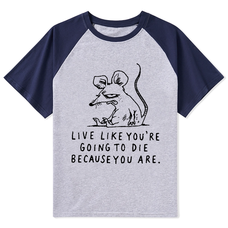 Tokyo-Tiger Funny Meme Sarcastic Rat Life Truth Raglan T-shirt