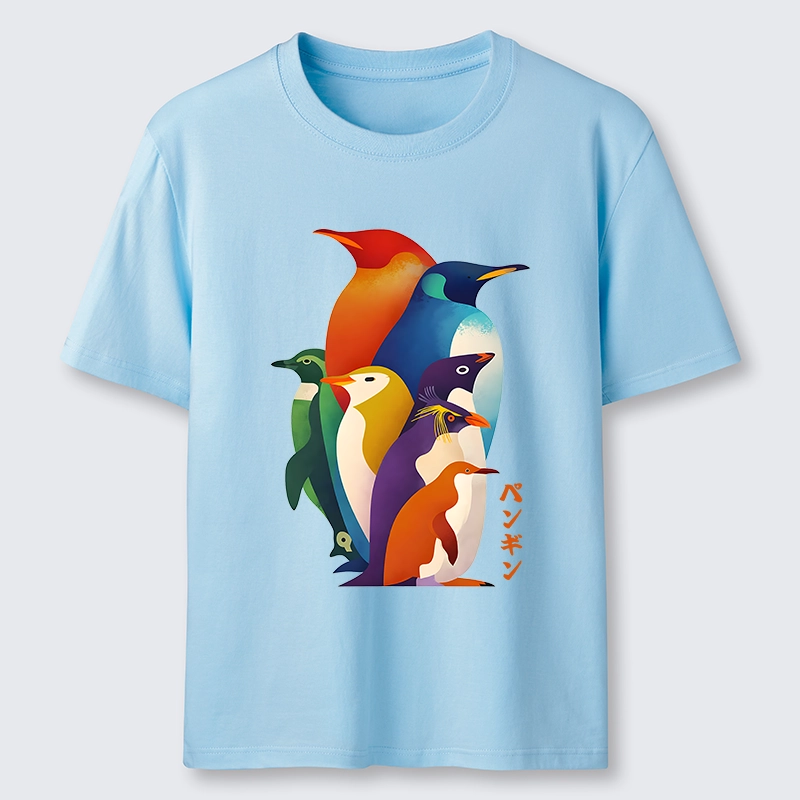 Tokyo-Tiger Cute Multi Tone Penguins Classic T-Shirt