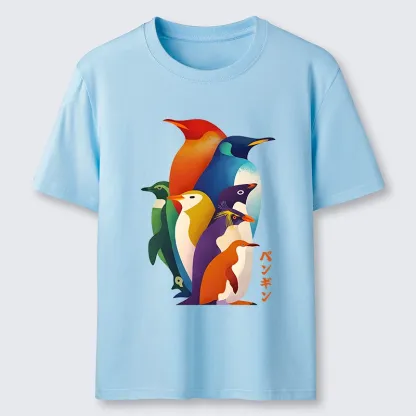 Tokyo-Tiger Cute Multi Tone Penguins Classic T-Shirt
