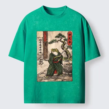 Tokyo-Tiger Samurai Frog Training Washed T-Shirt