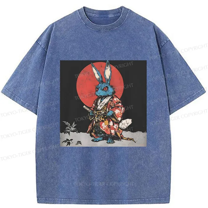 Tokyo-Tiger Easter Samurai Bunny Washed T-Shirt
