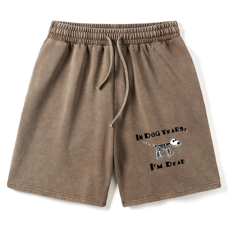 Tokyo-Tiger Funny Meme Old Dog Dead In Dog Years Vibe Washed Shorts