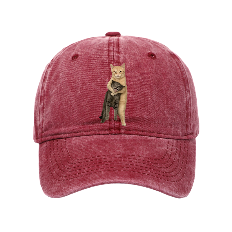 Tokyo-Tiger Orange Cat’s Tight Embrace Washed Cap