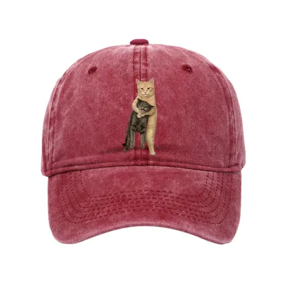 Tokyo-Tiger Orange Cat’s Tight Embrace Washed Cap