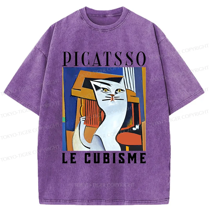Tokyo-Tiger Picatsso's Cat Washed T-Shirt