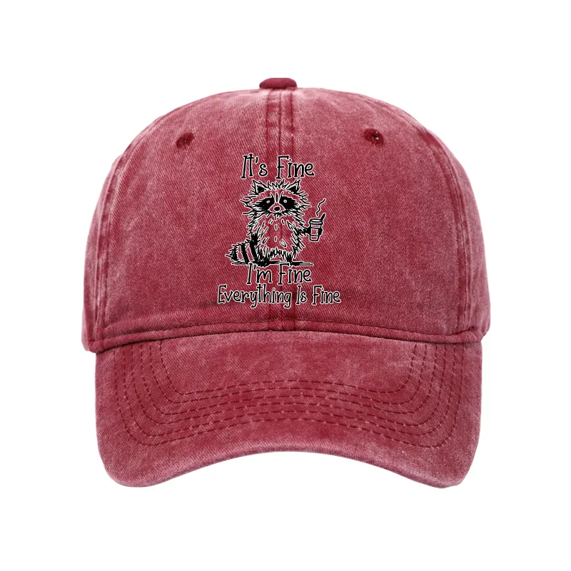 Tokyo-Tiger Raccoon Fine Meme Washed Cap