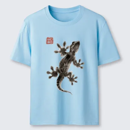 Tokyo-Tiger Minimal Asian Ink Brush Gecko Vibe Classic T-Shirt