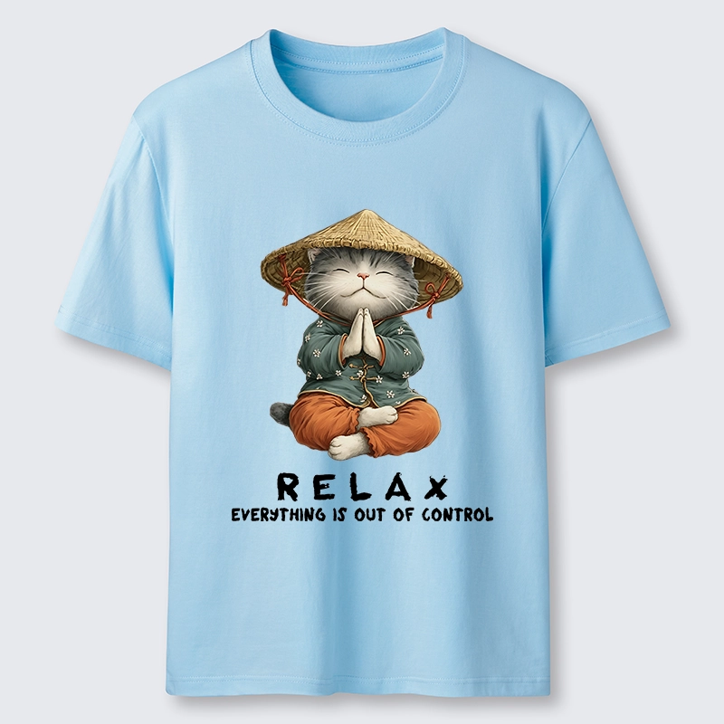 Tokyo-Tiger Zen Relax Cat Graphic Classic T-Shirt
