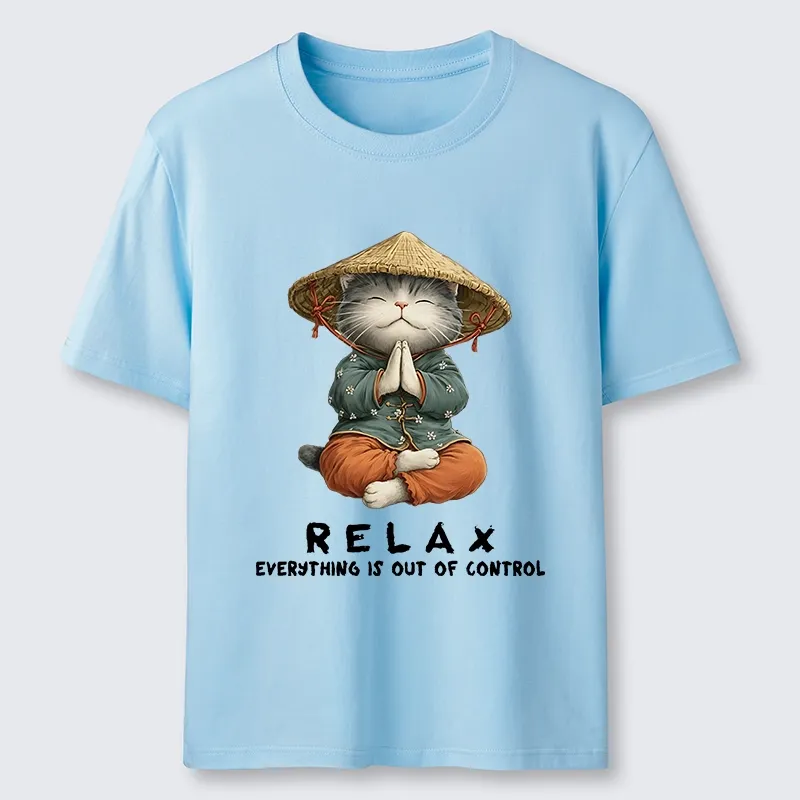 Tokyo-Tiger Zen Relax Cat Graphic Classic T-Shirt
