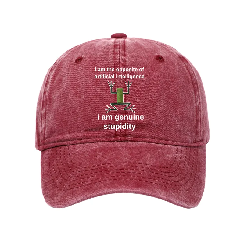 Tokyo-Tiger Genuine Stupidity Frog Meme Washed Cap Sale