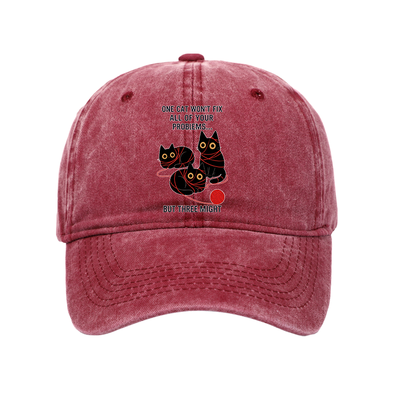 Tokyo-Tiger Three Cats Fix All Problems Washed Cap