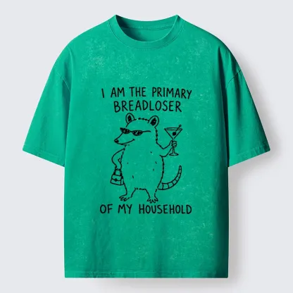 Tokyo-Tiger Funny Rich Opossum Washed T-Shirt