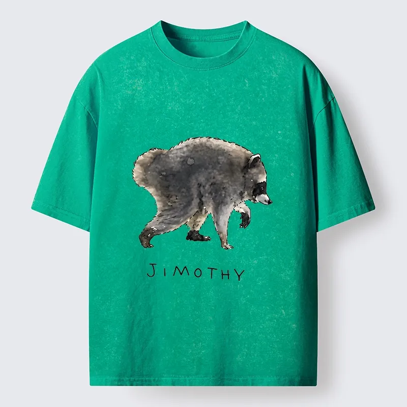 Tokyo-Tiger Jimothy Raccoon Art Washed T-Shirt
