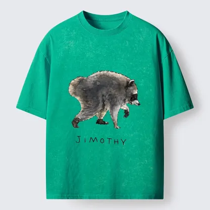Tokyo-Tiger Jimothy Raccoon Art Washed T-Shirt