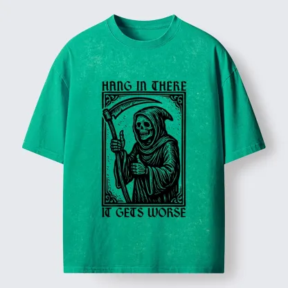 Tokyo-Tiger Hang In There Skeleton Washed T-Shirt