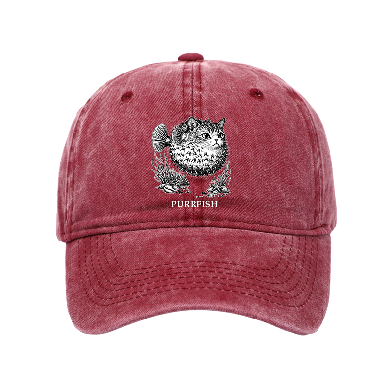 Tokyo-Tiger Spiky Puffer With Cute Cat Head Washed Cap