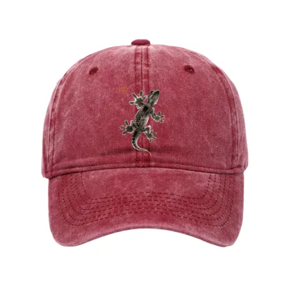 Tokyo-Tiger Minimal Asian Ink Brush Gecko Vibe Washed Cap
