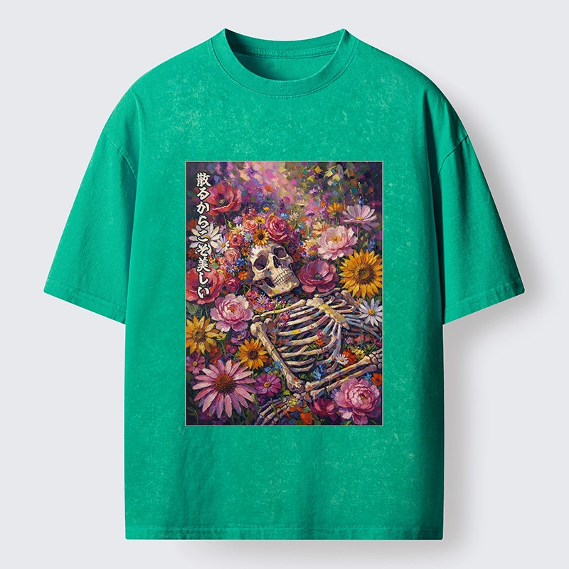 Tokyo-Tiger Bloom And Bones Washed T-Shirt