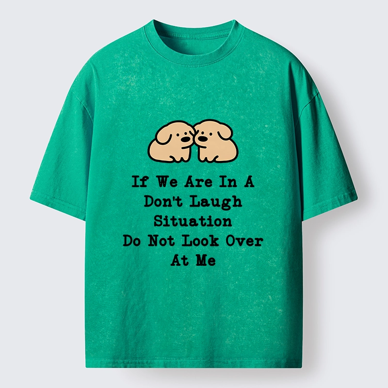 Tokyo-Tiger Funny Silent Dog Washed T-Shirt