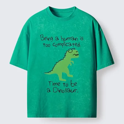 Tokyo-Tiger Dinosaur Life Mood Washed T-Shirt