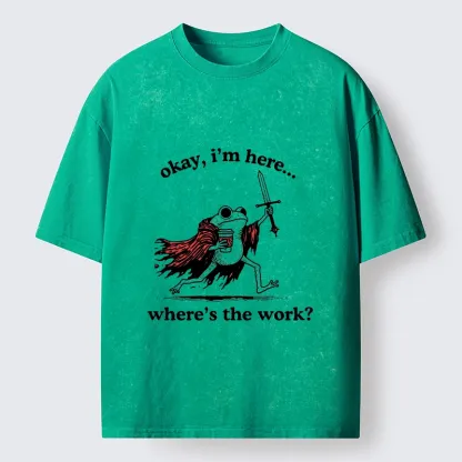 Tokyo-Tiger Warrior Frog On Duty Washed T-Shirt