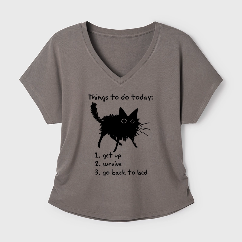 Tokyo-Tiger Lazy Cat Survive Day Funny Meme Modal Dolman Sleeve T-Shirt