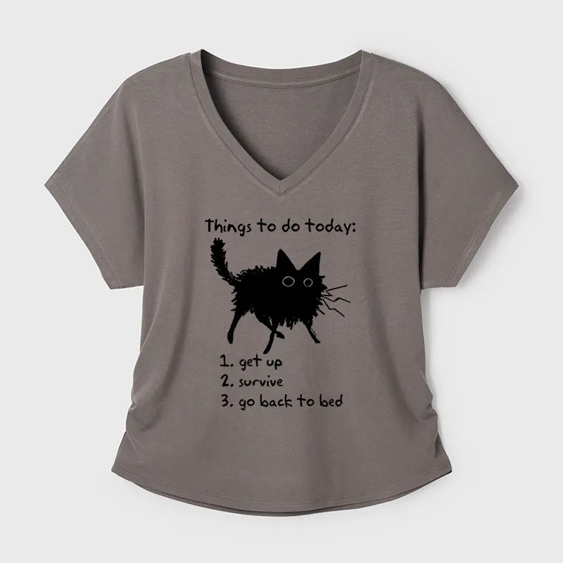 Tokyo-Tiger Lazy Cat Survive Day Funny Meme Modal Dolman Sleeve T-Shirt
