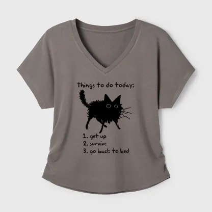 Tokyo-Tiger Lazy Cat Survive Day Funny Meme Modal Dolman Sleeve T-Shirt