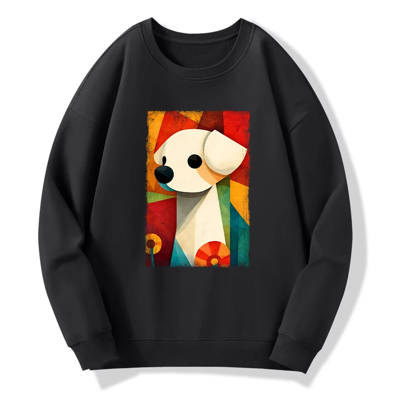 Tokyo-Tiger Retro Abstract Color Block Puppy Art Classic Sweatshirt