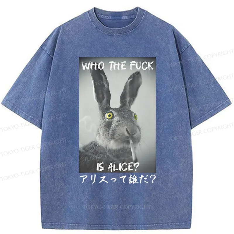 Tokyo-Tiger Who the is Alice? Washed T-Shirt