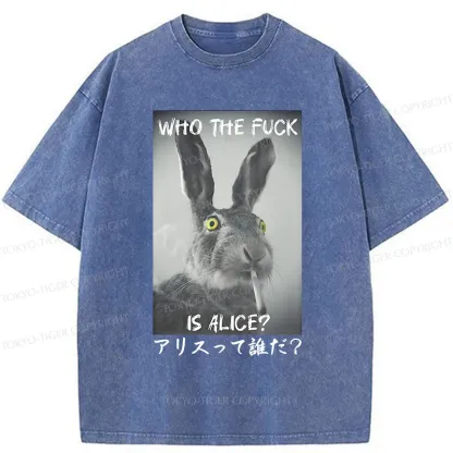 Tokyo-Tiger Who the is Alice? Washed T-Shirt