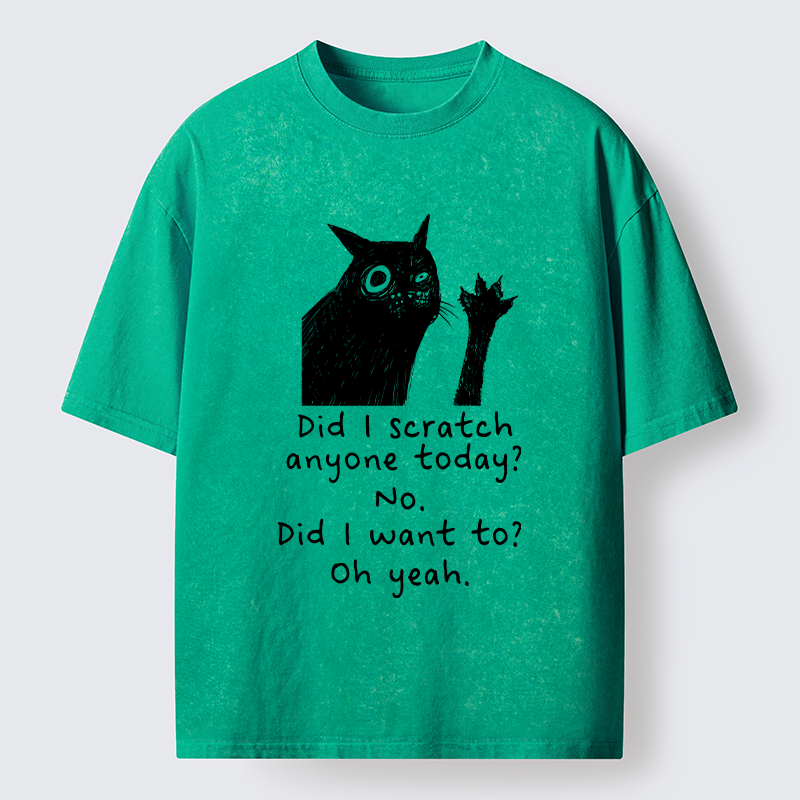 Tokyo‑Tiger Black Cat Scratches People Washed T-Shirt